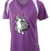  James & Nicholson Ladies' Running-T (paars/wit) Thumbnail