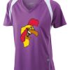  James & Nicholson Ladies' Running-T (paars/wit) Thumbnail