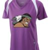  James & Nicholson Ladies' Running-T (paars/wit) Thumbnail