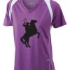  James & Nicholson Ladies' Running-T (paars/wit) Thumbnail