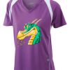  James & Nicholson Ladies' Running-T (paars/wit) Thumbnail