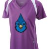 James & Nicholson Ladies' Running-T (paars/wit) Thumbnail