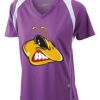  James & Nicholson Ladies' Running-T (paars/wit) Thumbnail