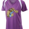 James & Nicholson Ladies' Running-T (paars/wit) Thumbnail