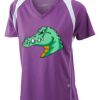  James & Nicholson Ladies' Running-T (paars/wit) Thumbnail