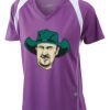  James & Nicholson Ladies' Running-T (paars/wit) Thumbnail