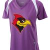  James & Nicholson Ladies' Running-T (paars/wit) Thumbnail