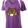  James & Nicholson Ladies' Running-T (paars/wit) Thumbnail