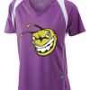  James & Nicholson Ladies' Running-T (paars/wit) Thumbnail
