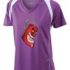  James & Nicholson Ladies' Running-T (paars/wit) Thumbnail