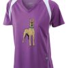  James & Nicholson Ladies' Running-T (paars/wit) Thumbnail