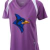  James & Nicholson Ladies' Running-T (paars/wit) Thumbnail