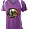  James & Nicholson Ladies' Running-T (paars/wit) Thumbnail