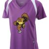  James & Nicholson Ladies' Running-T (paars/wit) Thumbnail