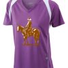  James & Nicholson Ladies' Running-T (paars/wit) Thumbnail