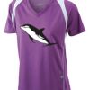  James & Nicholson Ladies' Running-T (paars/wit) Thumbnail