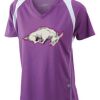  James & Nicholson Ladies' Running-T (paars/wit) Thumbnail