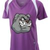  James & Nicholson Ladies' Running-T (paars/wit) Thumbnail