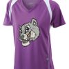  James & Nicholson Ladies' Running-T (paars/wit) Thumbnail