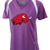  James & Nicholson Ladies' Running-T (paars/wit) Thumbnail