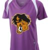  James & Nicholson Ladies' Running-T (paars/wit) Thumbnail