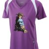  James & Nicholson Ladies' Running-T (paars/wit) Thumbnail