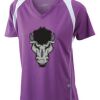  James & Nicholson Ladies' Running-T (paars/wit) Thumbnail