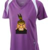  James & Nicholson Ladies' Running-T (paars/wit) Thumbnail