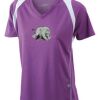  James & Nicholson Ladies' Running-T (paars/wit) Thumbnail