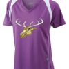  James & Nicholson Ladies' Running-T (paars/wit) Thumbnail