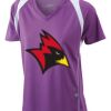  James & Nicholson Ladies' Running-T (paars/wit) Thumbnail