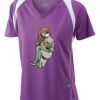  James & Nicholson Ladies' Running-T (paars/wit) Thumbnail