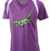  James & Nicholson Ladies' Running-T (paars/wit) Thumbnail