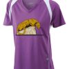  James & Nicholson Ladies' Running-T (paars/wit) Thumbnail