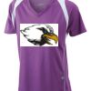  James & Nicholson Ladies' Running-T (paars/wit) Thumbnail