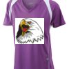  James & Nicholson Ladies' Running-T (paars/wit) Thumbnail
