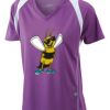  James & Nicholson Ladies' Running-T (paars/wit) Thumbnail