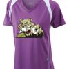  James & Nicholson Ladies' Running-T (paars/wit) Thumbnail