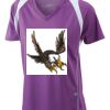  James & Nicholson Ladies' Running-T (paars/wit) Thumbnail