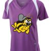  James & Nicholson Ladies' Running-T (paars/wit) Thumbnail