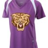  James & Nicholson Ladies' Running-T (paars/wit) Thumbnail
