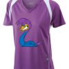  James & Nicholson Ladies' Running-T (paars/wit) Thumbnail