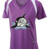  James & Nicholson Ladies' Running-T (paars/wit) Thumbnail