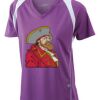  James & Nicholson Ladies' Running-T (paars/wit) Thumbnail