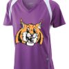  James & Nicholson Ladies' Running-T (paars/wit) Thumbnail