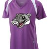  James & Nicholson Ladies' Running-T (paars/wit) Thumbnail