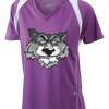  James & Nicholson Ladies' Running-T (paars/wit) Thumbnail