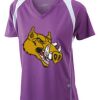  James & Nicholson Ladies' Running-T (paars/wit) Thumbnail