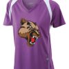  James & Nicholson Ladies' Running-T (paars/wit) Thumbnail