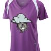 James & Nicholson Ladies' Running-T (paars/wit) Thumbnail